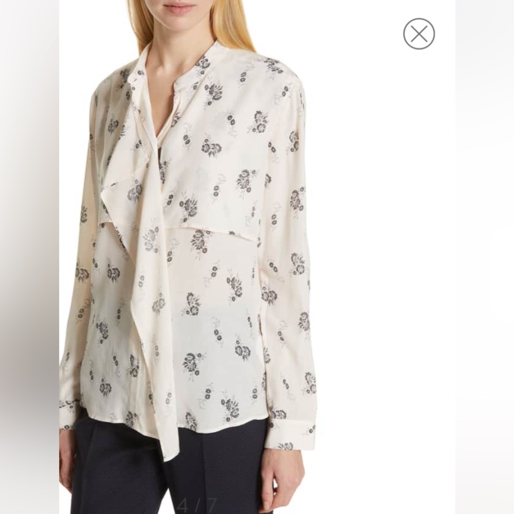 Club Monaco Ferttee Long Sleeve Floral Blouse XS NWOT
